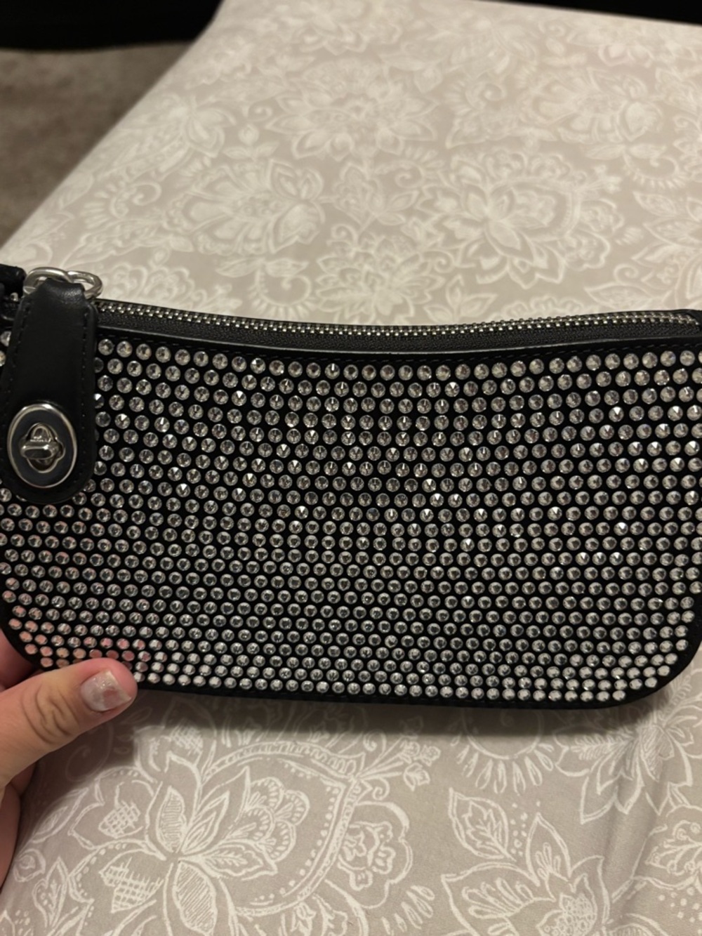 Coach Black Crystal-Studded Shoulder Bag - Picture 3 of 4